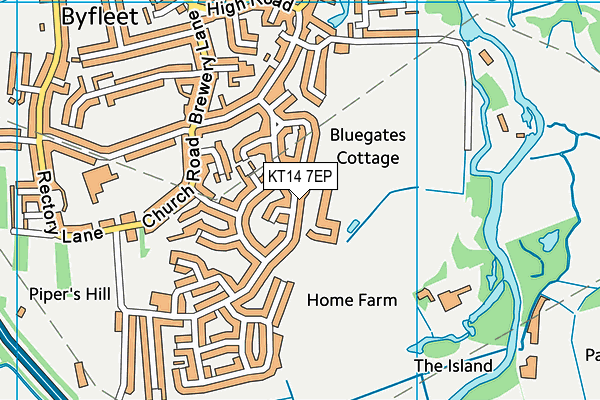 KT14 7EP map - OS VectorMap District (Ordnance Survey)