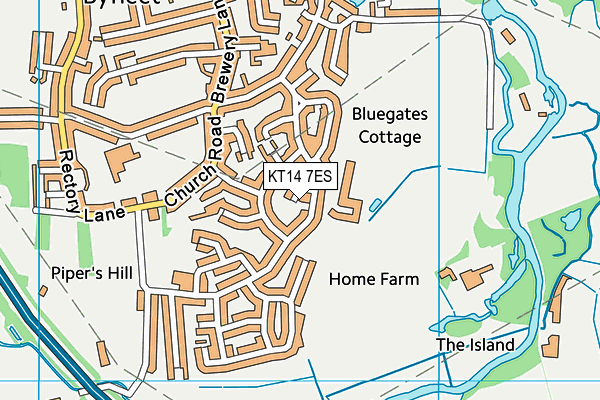 KT14 7ES map - OS VectorMap District (Ordnance Survey)
