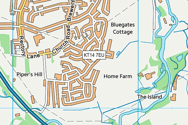 KT14 7EU map - OS VectorMap District (Ordnance Survey)