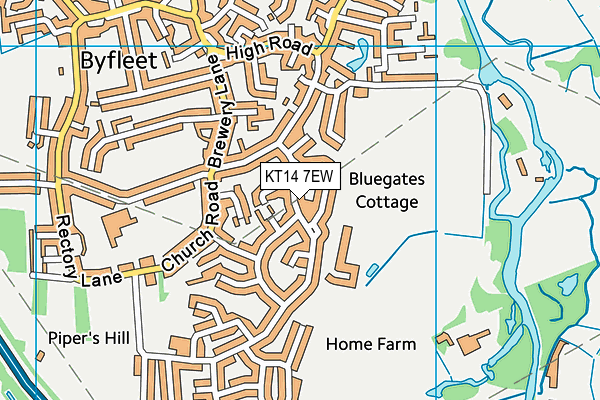 KT14 7EW map - OS VectorMap District (Ordnance Survey)