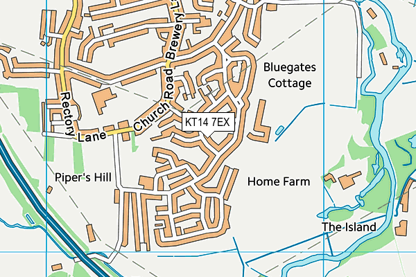 KT14 7EX map - OS VectorMap District (Ordnance Survey)