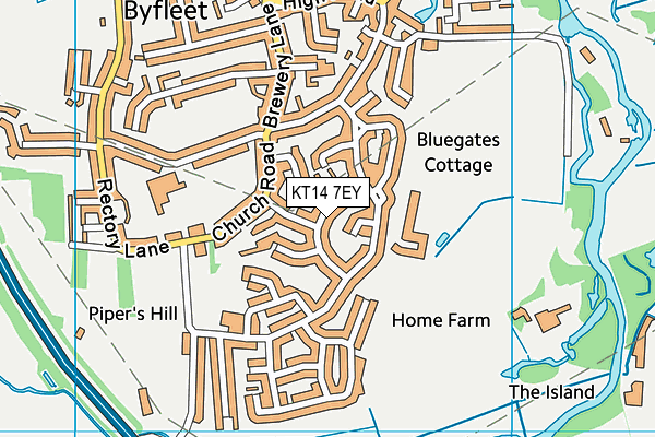 KT14 7EY map - OS VectorMap District (Ordnance Survey)