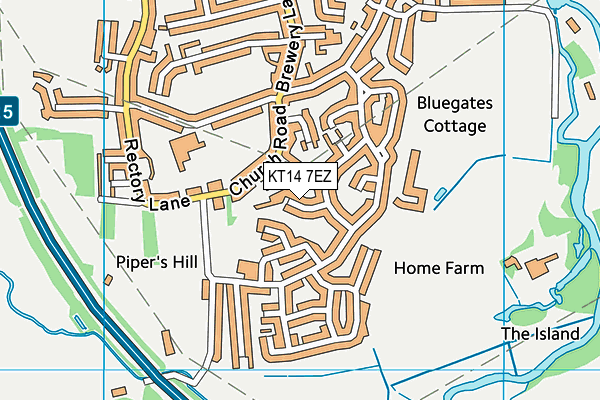 KT14 7EZ map - OS VectorMap District (Ordnance Survey)