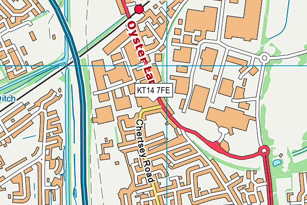 KT14 7FE map - OS VectorMap District (Ordnance Survey)
