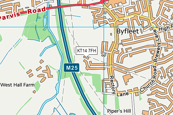 KT14 7FH map - OS VectorMap District (Ordnance Survey)