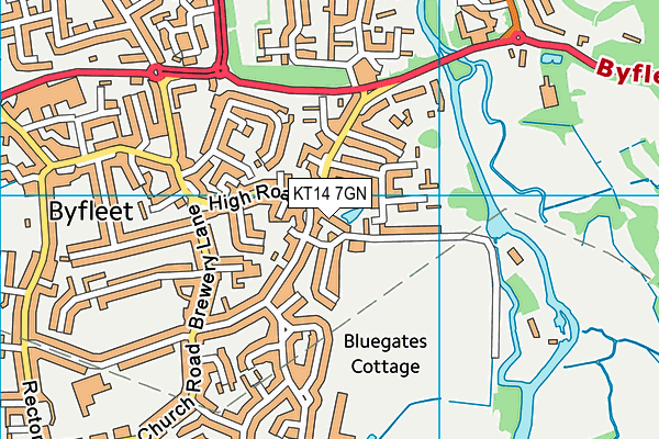 KT14 7GN map - OS VectorMap District (Ordnance Survey)