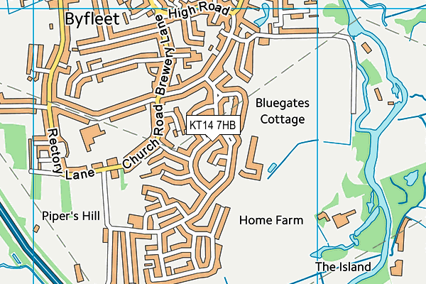 KT14 7HB map - OS VectorMap District (Ordnance Survey)