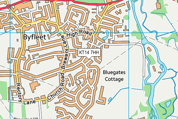 KT14 7HH map - OS VectorMap District (Ordnance Survey)