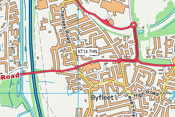 KT14 7HN map - OS VectorMap District (Ordnance Survey)