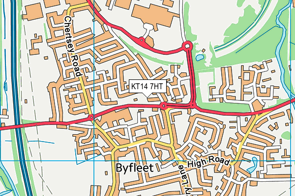 KT14 7HT map - OS VectorMap District (Ordnance Survey)