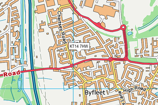 KT14 7HW map - OS VectorMap District (Ordnance Survey)