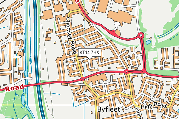 KT14 7HX map - OS VectorMap District (Ordnance Survey)