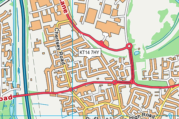 KT14 7HY map - OS VectorMap District (Ordnance Survey)