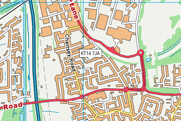 KT14 7JA map - OS VectorMap District (Ordnance Survey)