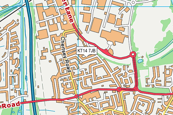 KT14 7JB map - OS VectorMap District (Ordnance Survey)