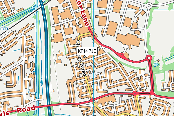 KT14 7JE map - OS VectorMap District (Ordnance Survey)