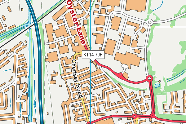 KT14 7JF map - OS VectorMap District (Ordnance Survey)