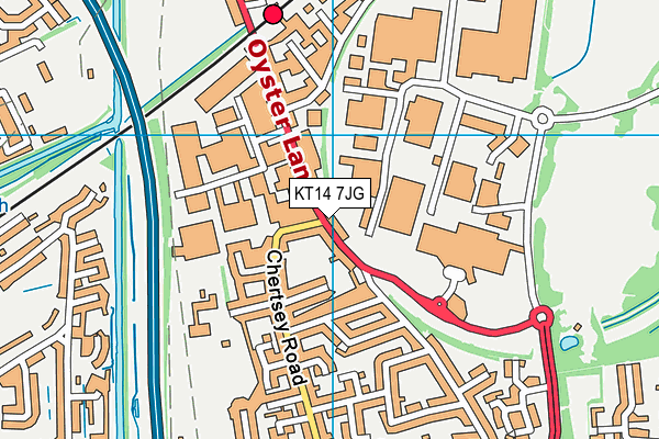 KT14 7JG map - OS VectorMap District (Ordnance Survey)