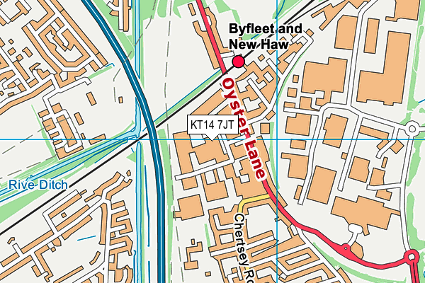 KT14 7JT map - OS VectorMap District (Ordnance Survey)