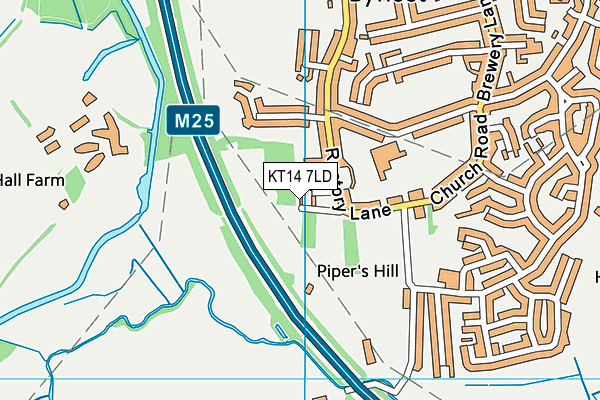 KT14 7LD map - OS VectorMap District (Ordnance Survey)