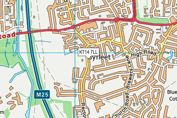 KT14 7LL map - OS VectorMap District (Ordnance Survey)