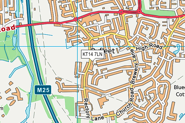 KT14 7LN map - OS VectorMap District (Ordnance Survey)