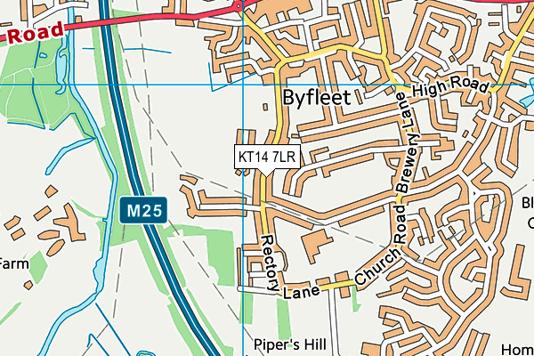 KT14 7LR map - OS VectorMap District (Ordnance Survey)
