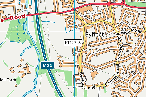 KT14 7LS map - OS VectorMap District (Ordnance Survey)