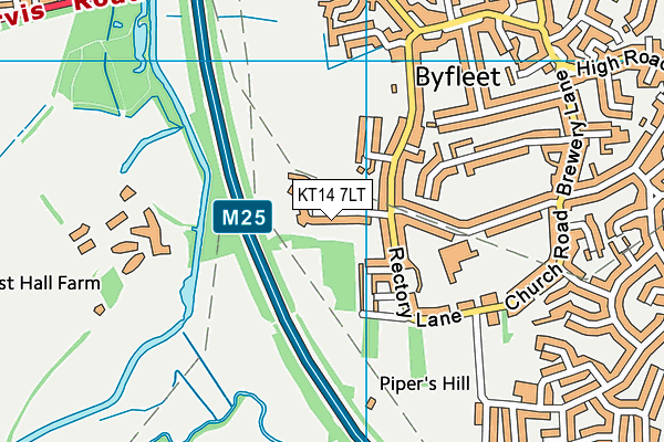 KT14 7LT map - OS VectorMap District (Ordnance Survey)