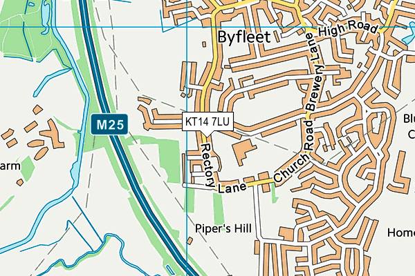 KT14 7LU map - OS VectorMap District (Ordnance Survey)