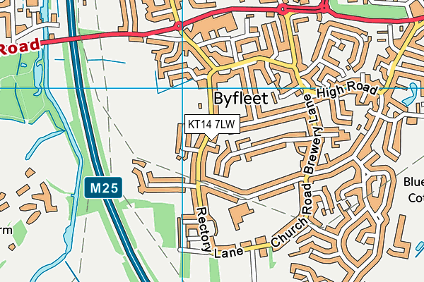 Byfleet Recreation Ground map (KT14 7LW) - OS VectorMap District (Ordnance Survey)