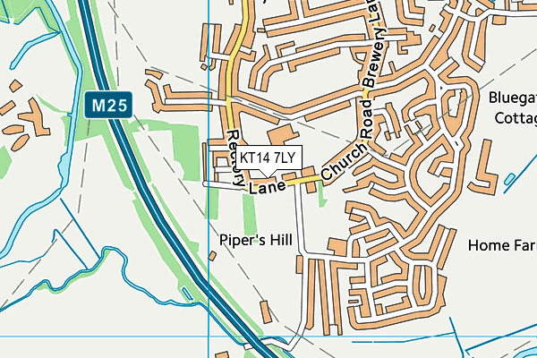 KT14 7LY map - OS VectorMap District (Ordnance Survey)