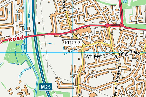 KT14 7LZ map - OS VectorMap District (Ordnance Survey)