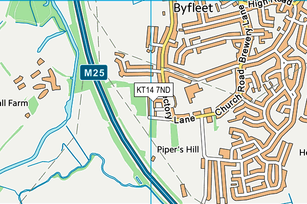 KT14 7ND map - OS VectorMap District (Ordnance Survey)