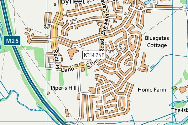 KT14 7NF map - OS VectorMap District (Ordnance Survey)