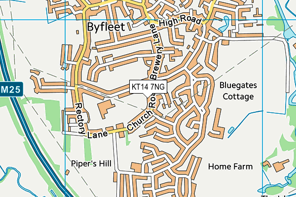 KT14 7NG map - OS VectorMap District (Ordnance Survey)