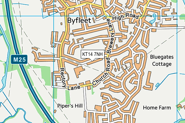 KT14 7NH map - OS VectorMap District (Ordnance Survey)