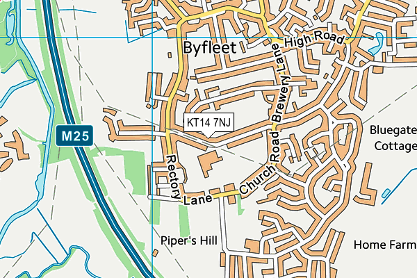 St Mary's CofE Controlled Primary School, Byfleet map (KT14 7NJ) - OS VectorMap District (Ordnance Survey)