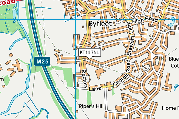 KT14 7NL map - OS VectorMap District (Ordnance Survey)