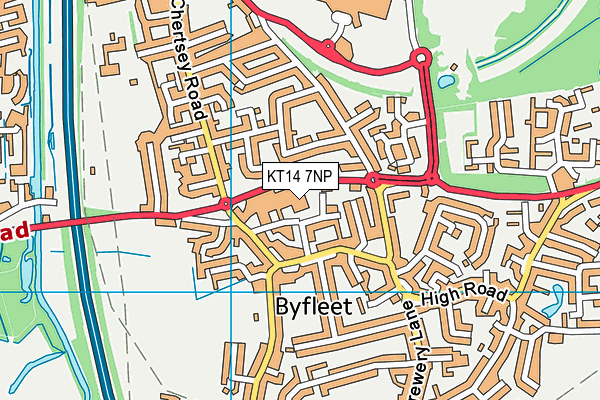 Puregym (Byfleet) map (KT14 7NP) - OS VectorMap District (Ordnance Survey)