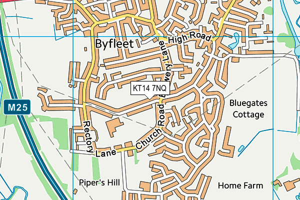 KT14 7NQ map - OS VectorMap District (Ordnance Survey)