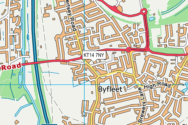 KT14 7NY map - OS VectorMap District (Ordnance Survey)