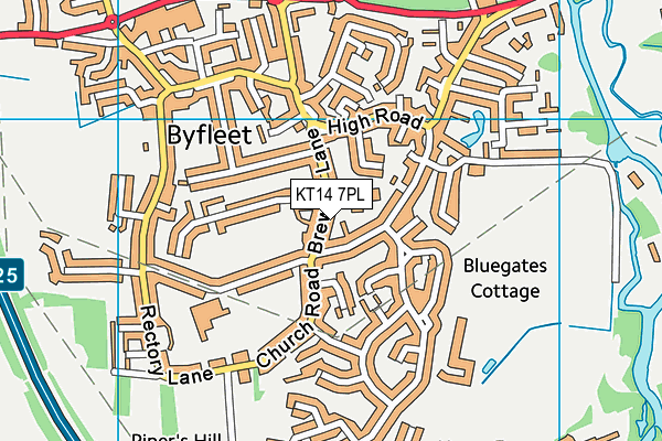 KT14 7PL map - OS VectorMap District (Ordnance Survey)