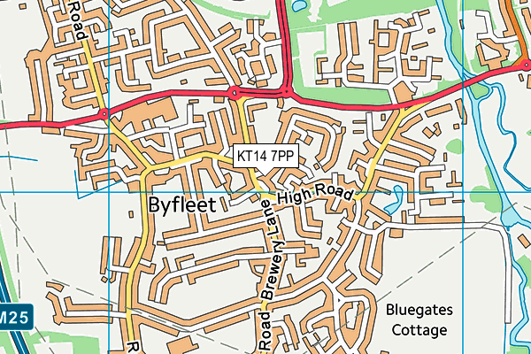 KT14 7PP map - OS VectorMap District (Ordnance Survey)