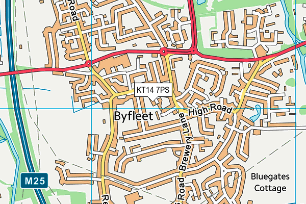 KT14 7PS map - OS VectorMap District (Ordnance Survey)
