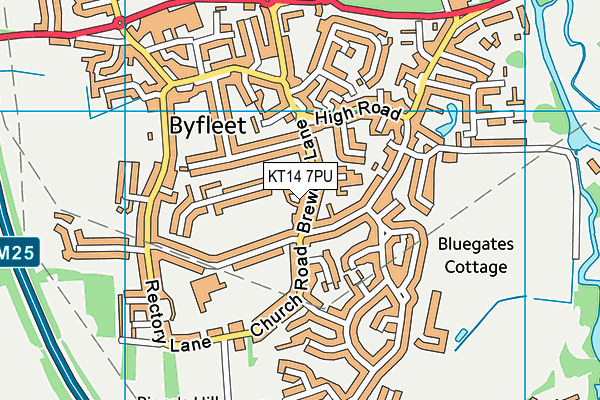 KT14 7PU map - OS VectorMap District (Ordnance Survey)