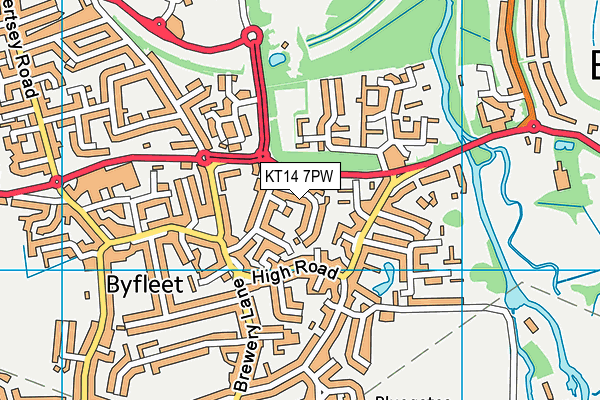 KT14 7PW map - OS VectorMap District (Ordnance Survey)