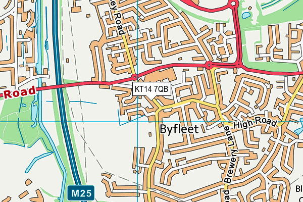 KT14 7QB map - OS VectorMap District (Ordnance Survey)