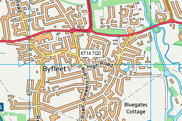 KT14 7QD map - OS VectorMap District (Ordnance Survey)