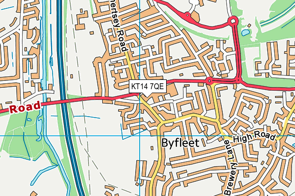 KT14 7QE map - OS VectorMap District (Ordnance Survey)
